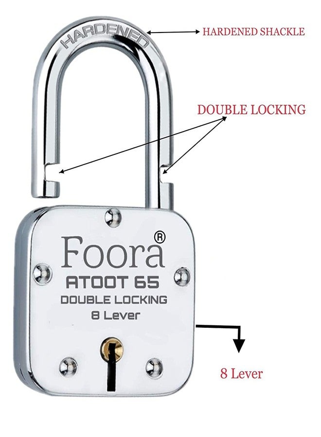 Foora Atoot 65 - Door Lock Set for Home & Shop | 2 Locks with Common Key | Same Key Lock Set(Common Key atoot 65) - Image 3